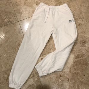 Garage white joggers